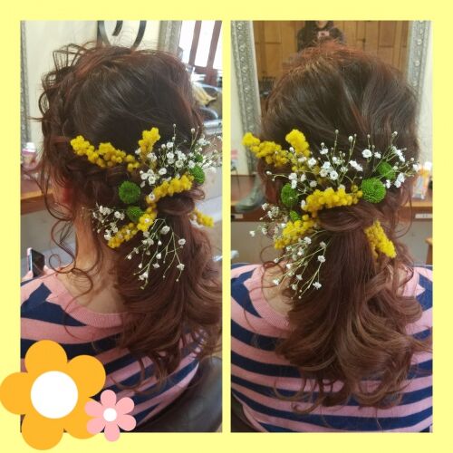 ミモザ　ヘアセット